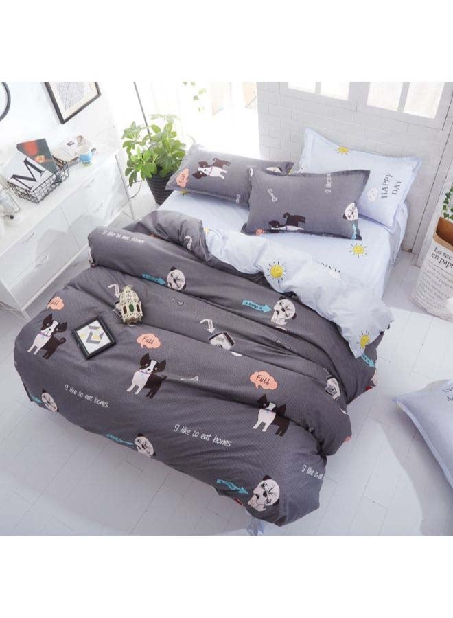 Beauenty 4-Piece European Style Luxury Jacquard Single Bedding Set Polyester Grey - Image 2