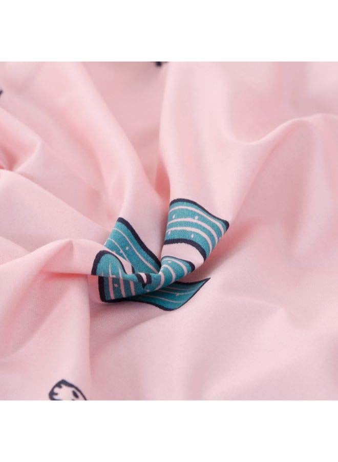 Beauenty 4-Piece European Style Luxury Jacquard Single Bedding Set Polyester Pink - Image 4