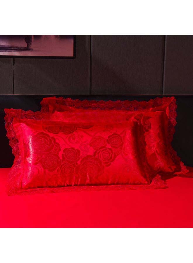 بيوينتي طقم ألحفة مكوّن من 4 قطع مختلط أحمر - Image 5