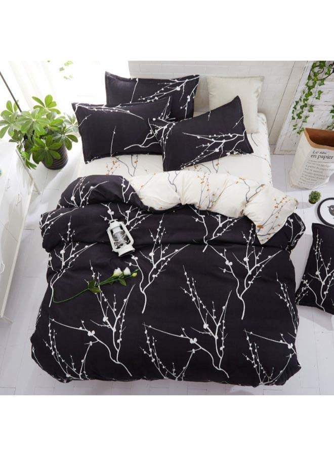 Beauenty 4-Piece European Style Luxury Jacquard Single Bedding Set Polyester Black - Image 1