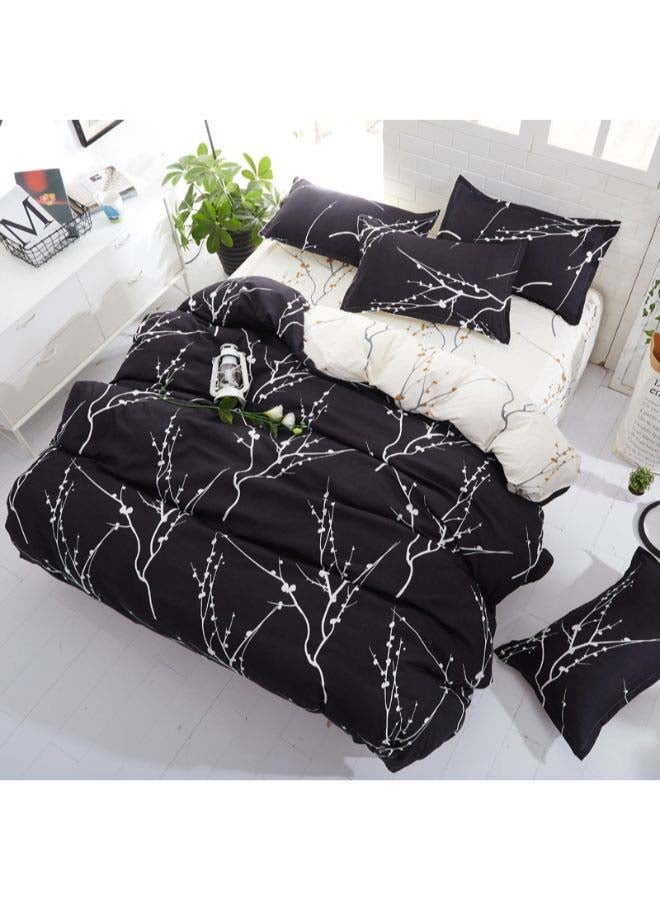 Beauenty 4-Piece European Style Luxury Jacquard Single Bedding Set Polyester Black - Image 2