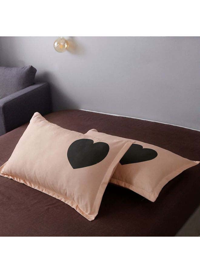 Beauenty 4-Piece European Style Luxury Jacquard Single Duvet Cover Set Polyester Beige/Black - Image 2