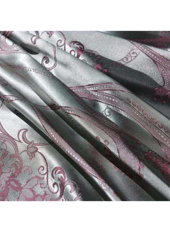 بيوينتي طقم ألحفة مكوّن من 4 قطع مختلط أخضر/فضي Duvet Cover 220x240 cm, Pillowcases 48x74 cm, Fitted Sheet 230x279سم - Image 5