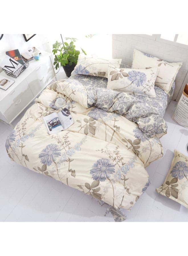 بيوينتي طقم أغطية لحاف فاخر مكون من 4 قطع بوليستر بيج / الأزرق - Image 2