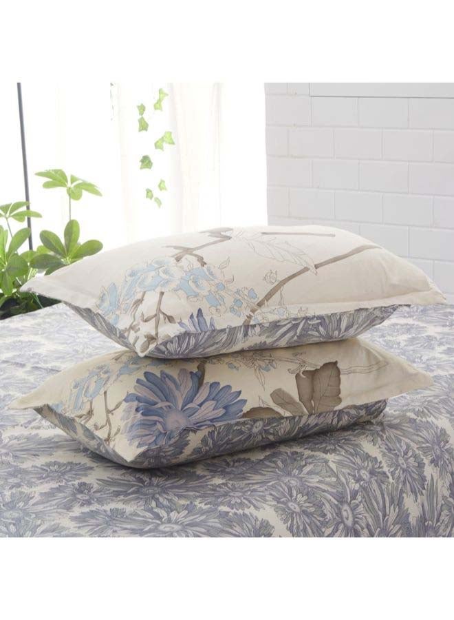 بيوينتي طقم أغطية لحاف فاخر مكون من 4 قطع بوليستر بيج / الأزرق - Image 3