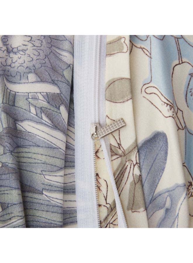 بيوينتي طقم أغطية لحاف فاخر مكون من 4 قطع بوليستر بيج / الأزرق - Image 5