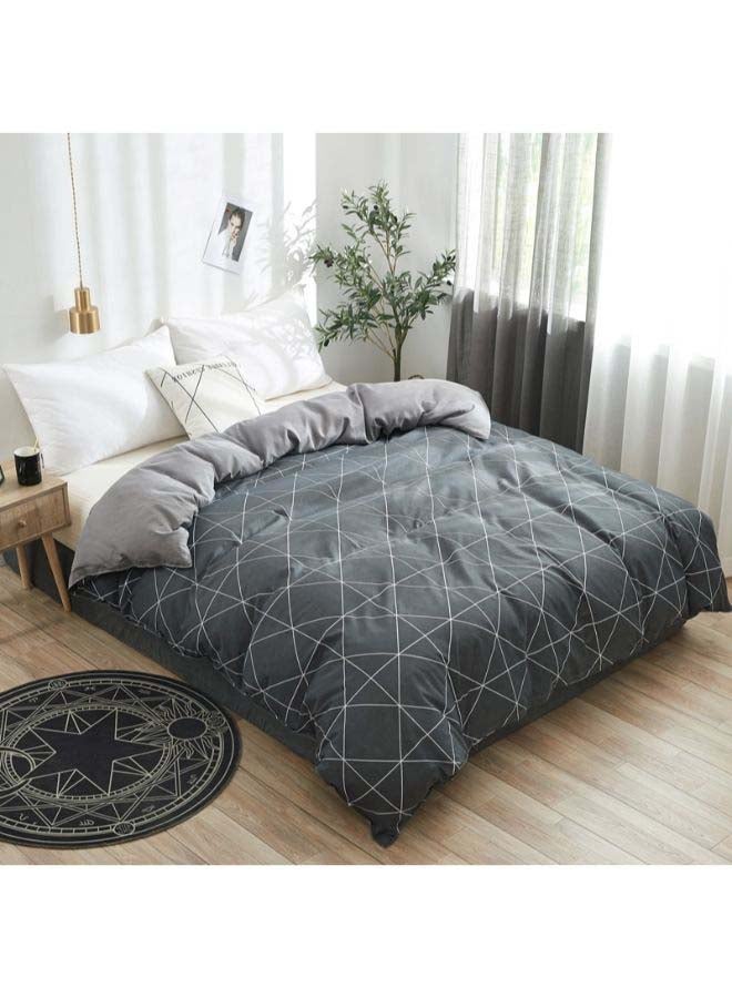 بيوينتي طقم مفرش سرير فاخر مقاس فردي من نسيج الجاكار وبنمط أوروبي، من 4 قطع بوليستر رمادي - Image 2