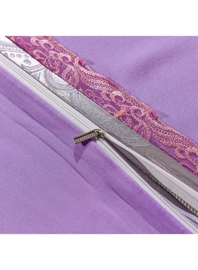 بيوينتي طقم ألحفة مكوّن من 4 قطع بوليستر أرجواني Duvet Cover 180x220 Cm, Pillowcases 48x74 Cm , Fitted Sheet 230x260سم - Image 5