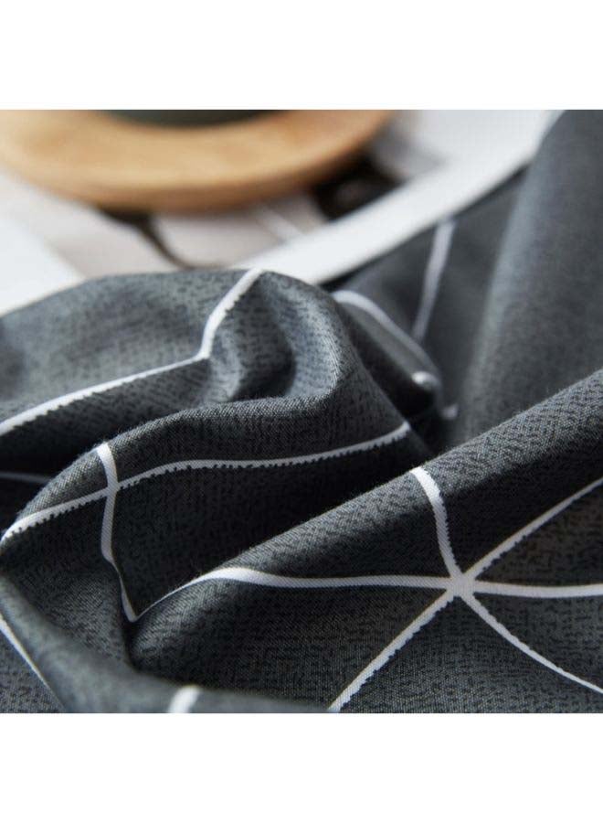 بيوينتي طقم مفرش سرير فاخر مقاس فردي من نسيج الجاكار وبنمط أوروبي، من 4 قطع بوليستر رمادي - Image 4