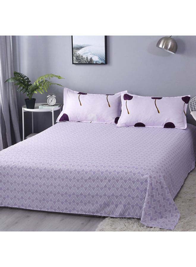 بيوينتي طقم غطاء لحاف بنمط أوروبي، من 6 قطع بوليستر وردي / بنفسجي / أبيض - Image 3