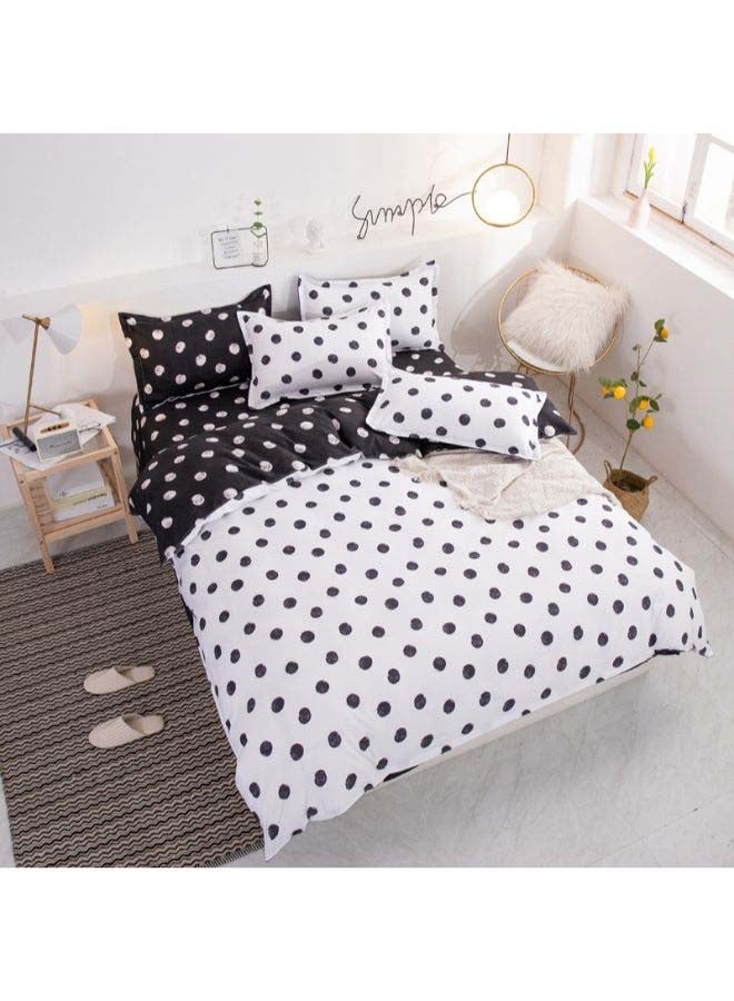 Beauenty 4-Piece European Style Luxury Jacquard Bedding Set Polyester Black/White - Image 1