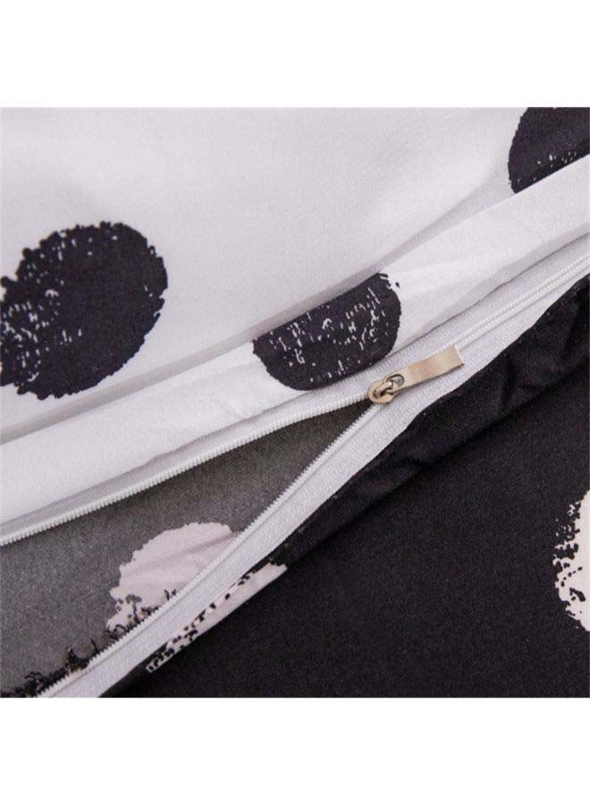 Beauenty 4-Piece European Style Luxury Jacquard Bedding Set Polyester Black/White - Image 3