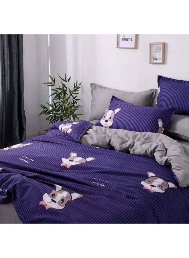 Beauenty 5-Piece European Style Duvet Cover Set Polyester Purple/Grey/White - Image 4