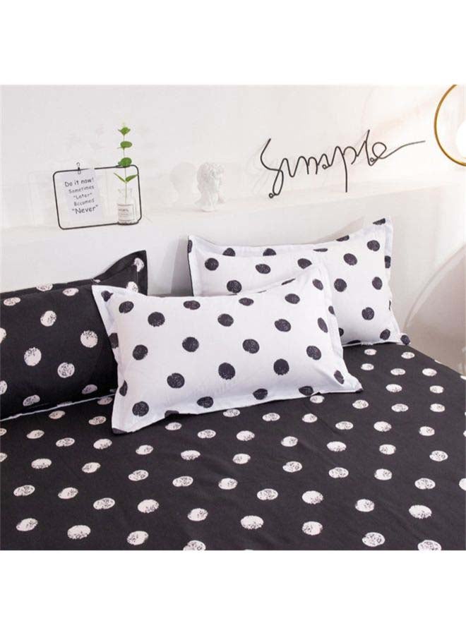 Beauenty 4-Piece European Style Luxury Jacquard Bedding Set Polyester Black/White - Image 4