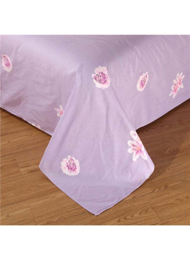 بيوينتي طقم غطاء ألحفة من الجاكار الفاخر مكون من 4 قطع بوليستر أرجواني/أسود/أبيض - Image 5