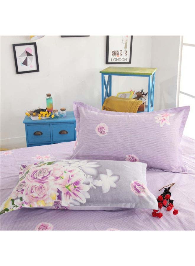 بيوينتي طقم غطاء ألحفة من الجاكار الفاخر مكون من 4 قطع بوليستر أرجواني/أسود/أبيض - Image 2