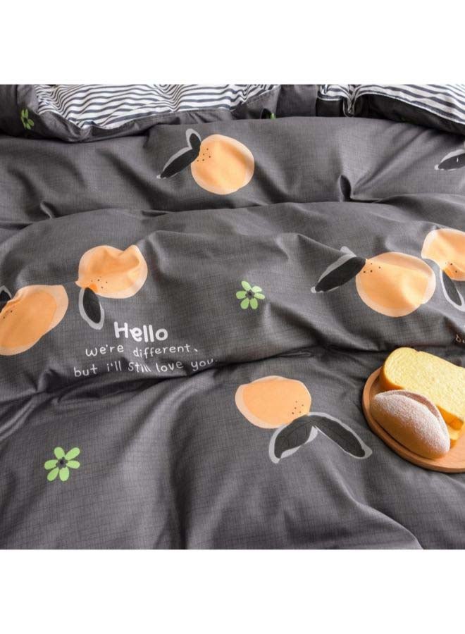 Beauenty 4-Piece Le Orange Bedding Set Polyester Grey - Image 4