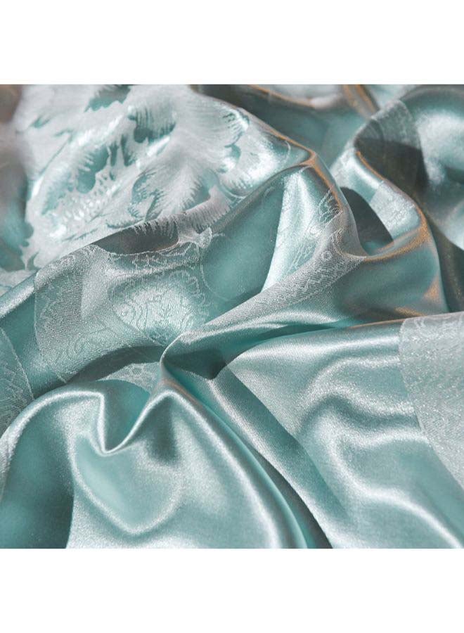 بيوينتي طقم ألحفة مكوّن من 4 قطع بوليستر أزرق/أبيض/ذهبي Duvet Cover 220x240 Cm, Pillowcases 48x74 Cm, Fitted Sheet 230x282 - Image 4