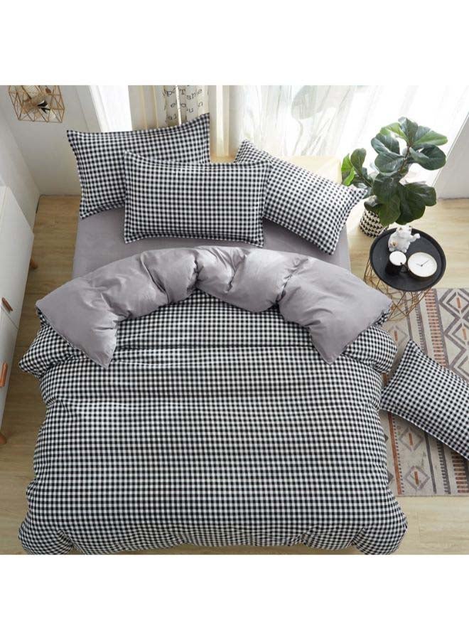 Beauenty 4-Piece Luxury Jacquard Duvet Cover Set Polyester Black/white - Image 1