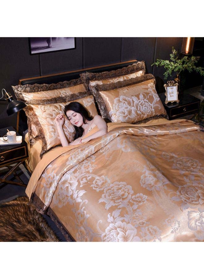 Beauenty Luxury Jacquard Duvet Cover Set Polyester Gold 1.2meter - Image 1