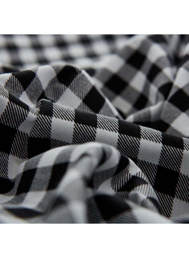 Beauenty 4-Piece Luxury Jacquard Duvet Cover Set Polyester Black/white - Image 4