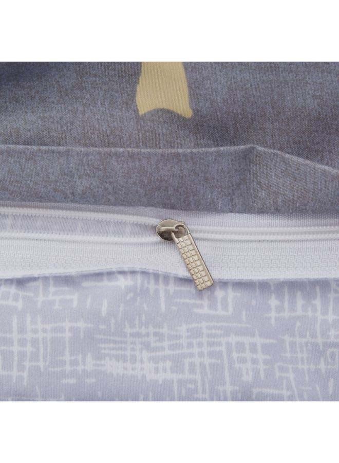 Beauenty 4-Piece European Style Luxury Jacquard Single Bedding Set Polyester Grey - Image 5