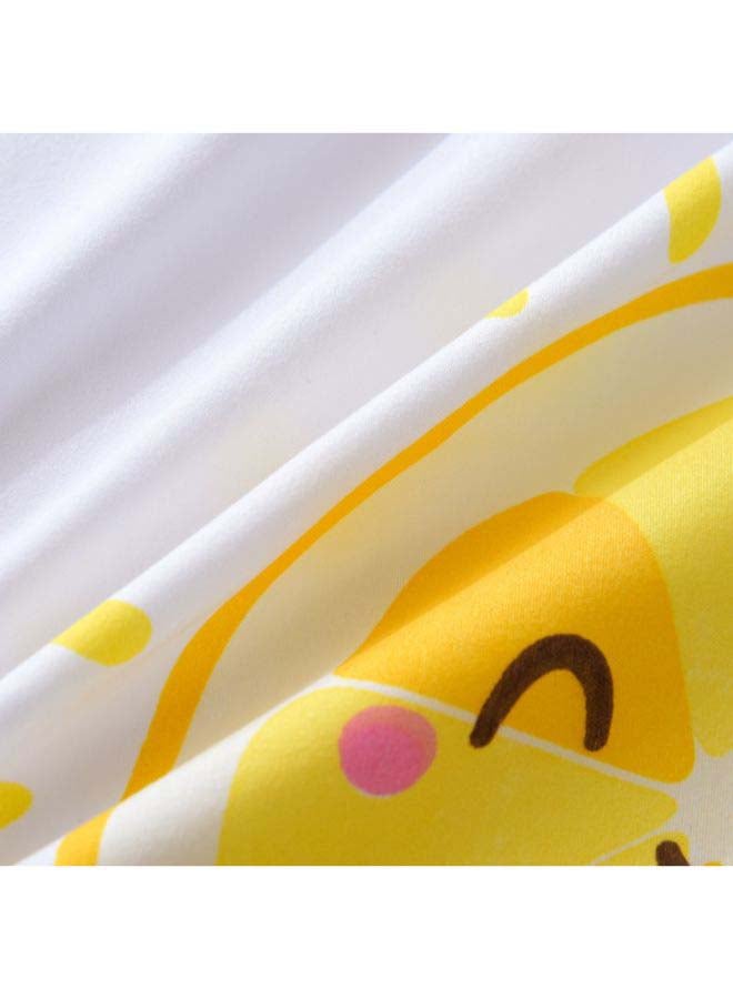 Beauenty 3-Piece Mengtang Bedding Set Polyester White/Peach - Image 5