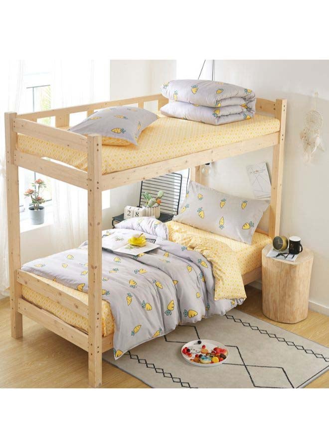 بيوينتي طقم مفرش سرير فاخر مقاس فردي من نسيج الجاكار وبنمط أوروبي، من 4 قطع بوليستر متعدد الألوان - Image 2