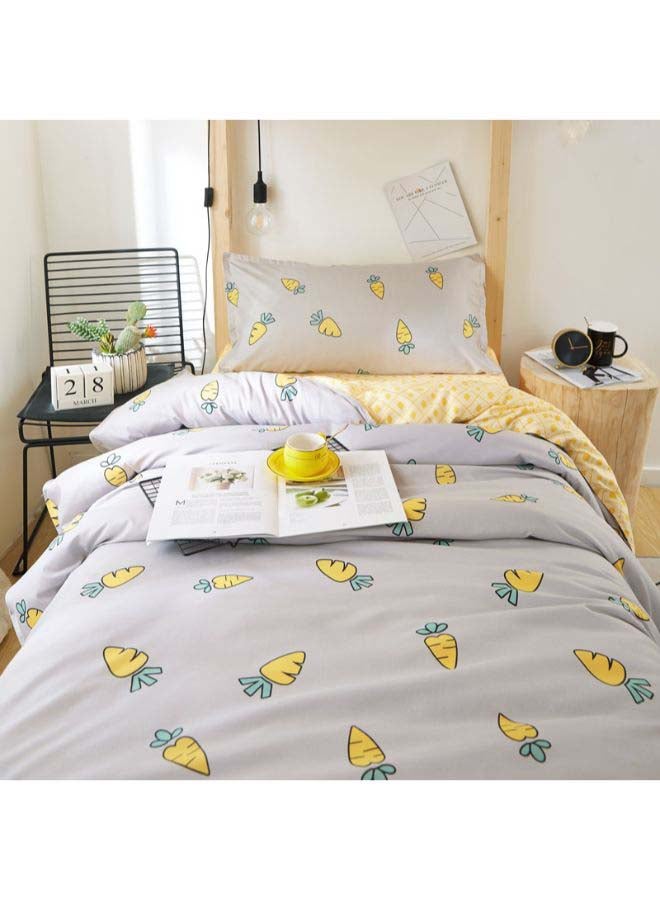 بيوينتي طقم مفرش سرير فاخر مقاس فردي من نسيج الجاكار وبنمط أوروبي، من 4 قطع بوليستر متعدد الألوان - Image 1