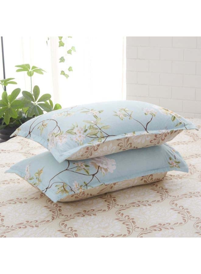 Beauenty 4-Piece European Style Duvet Cover Set Polyester Blue/White/Green - Image 3