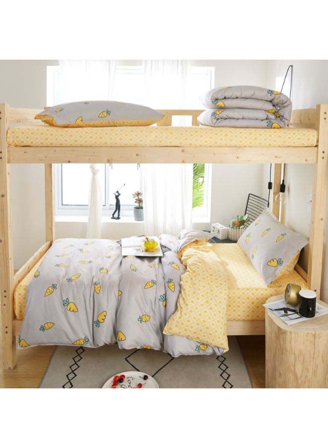 بيوينتي طقم مفرش سرير فاخر مقاس فردي من نسيج الجاكار وبنمط أوروبي، من 4 قطع بوليستر متعدد الألوان - Image 4