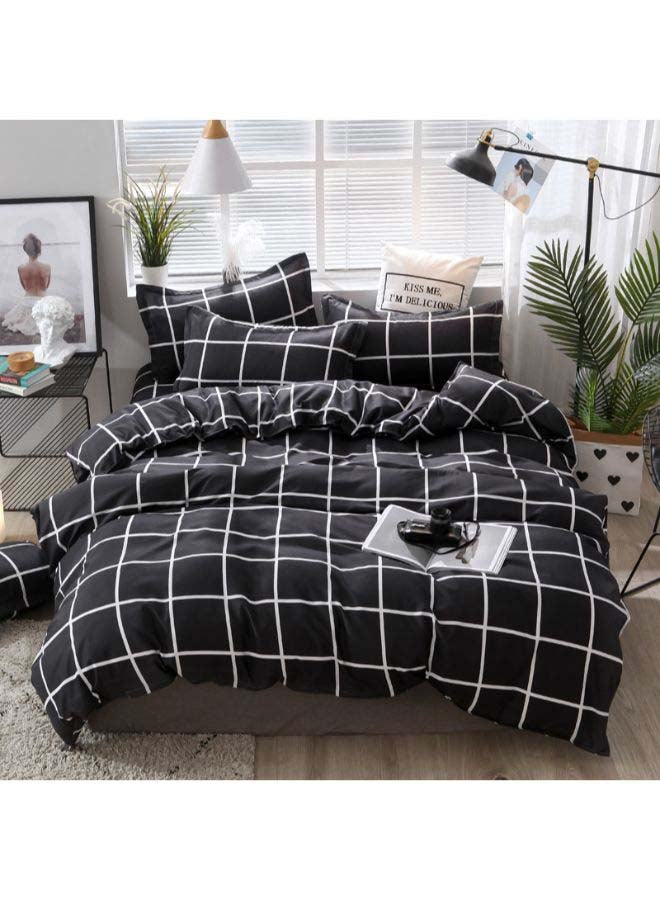 Beauenty 4-Piece Printed Munger Duvet Cover Set Polyester Black/White - Image 1