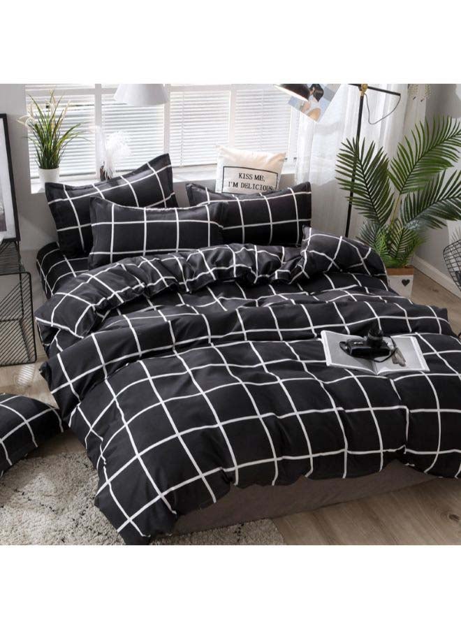 Beauenty 4-Piece Printed Munger Duvet Cover Set Polyester Black/White - Image 2