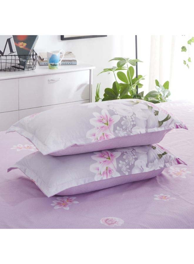 Beauenty 4-Piece Luxury Jacquard Duvet Cover Set Polyester Purple/Grey - Image 3