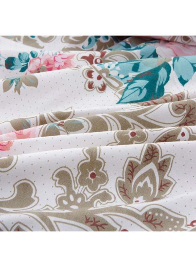 بيوينتي طقم مفرش سرير فاخر مقاس فردي من نسيج الجاكار وبنمط أوروبي، من 4 قطع بوليستر متعدد الألوان - Image 4