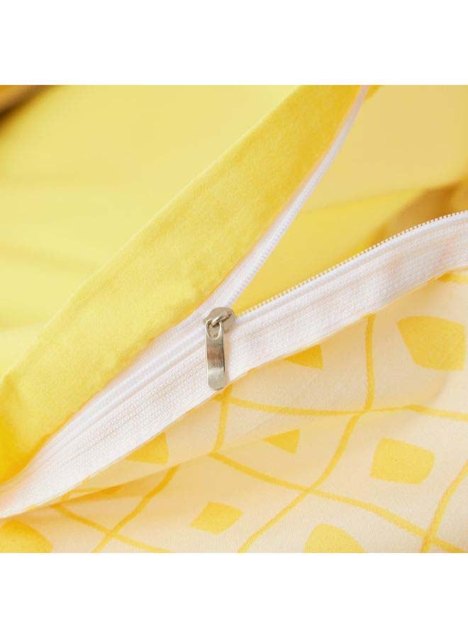 بيوينتي طقم غطاء لحاف بطابع غربي بطبعة سمايلي مكون من 4 قطع بوليستر أصفر/أسود - Image 5