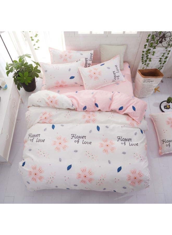 Beauenty 4-Piece European Style Jacquard Duvet Cover Set Polyester White/Beige - Image 1