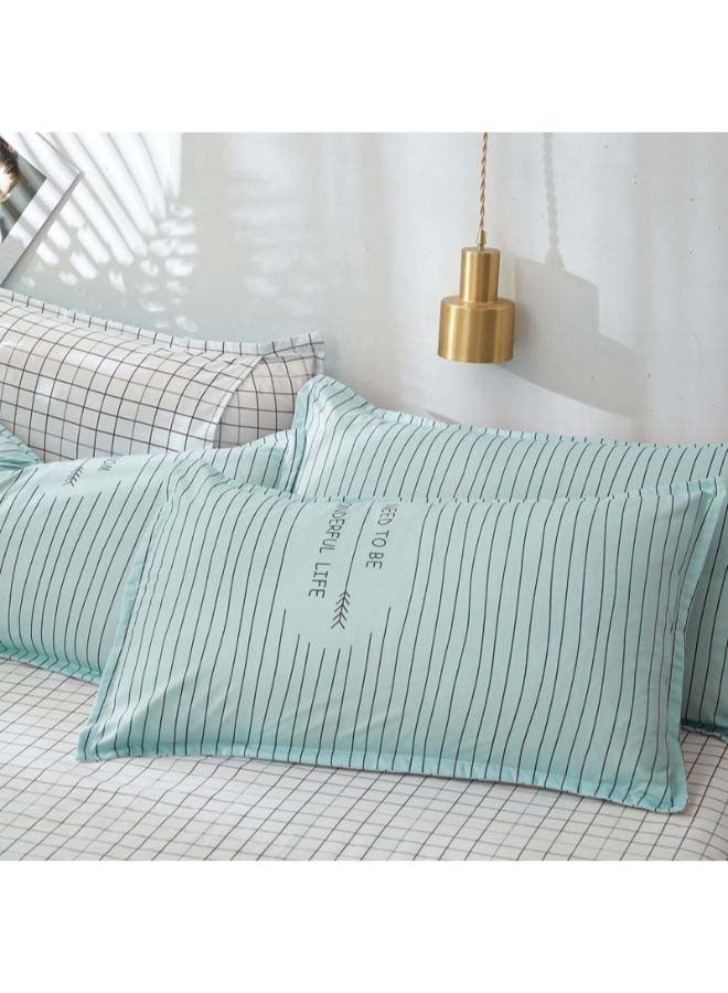 Beauenty 4-Piece European Style Jacquard Duvet Cover Set Polyester Blue/White - Image 3