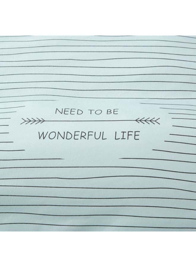 Beauenty 4-Piece European Style Jacquard Duvet Cover Set Polyester Blue/White - Image 4