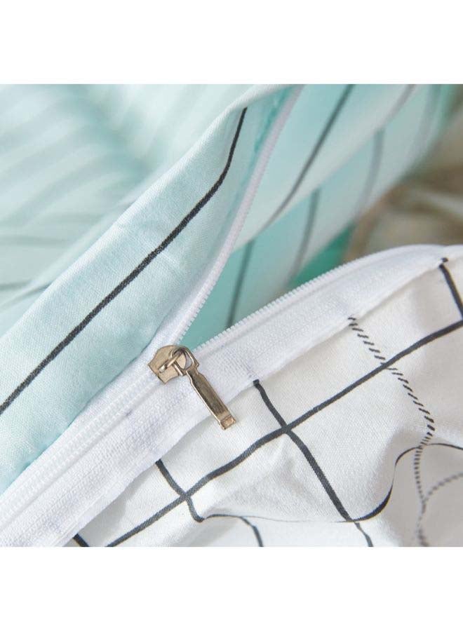 Beauenty 4-Piece European Style Jacquard Duvet Cover Set Polyester Blue/White - Image 5