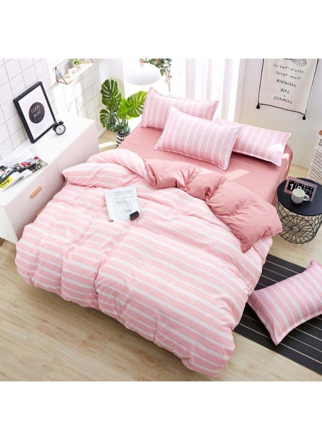 Beauenty 4-Piece European Style Luxury Jacquard Single Bedding Set Polyester Pink - Image 2