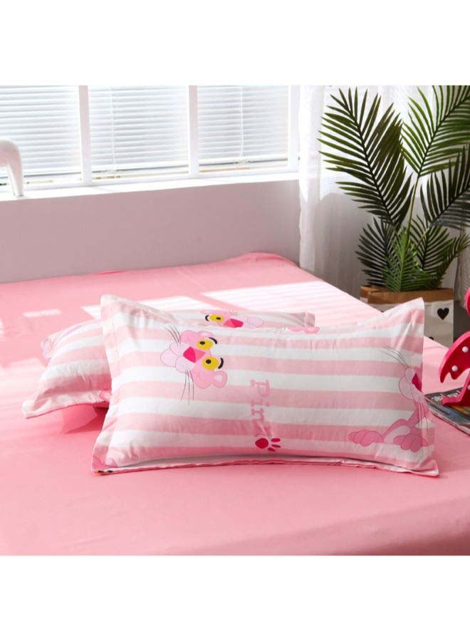 بيوينتي طقم غطاء لحاف مبطن ومقلّم مكون من 4 قطع بوليستر وردي - Image 5