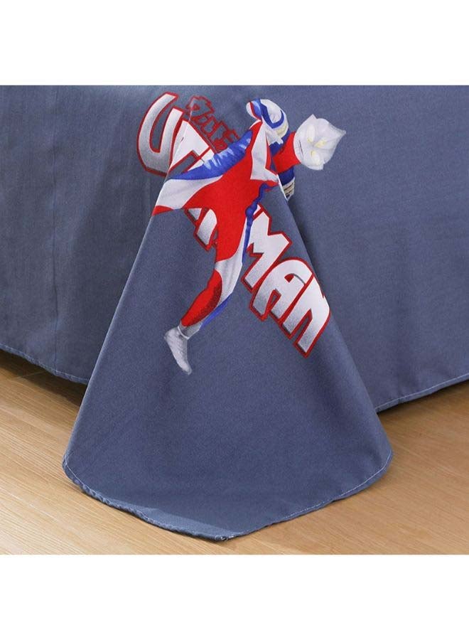 بيوينتي طقم غطاء لحاف مطبّع مكون من 4 قطع بوليستر أزرق - Image 3