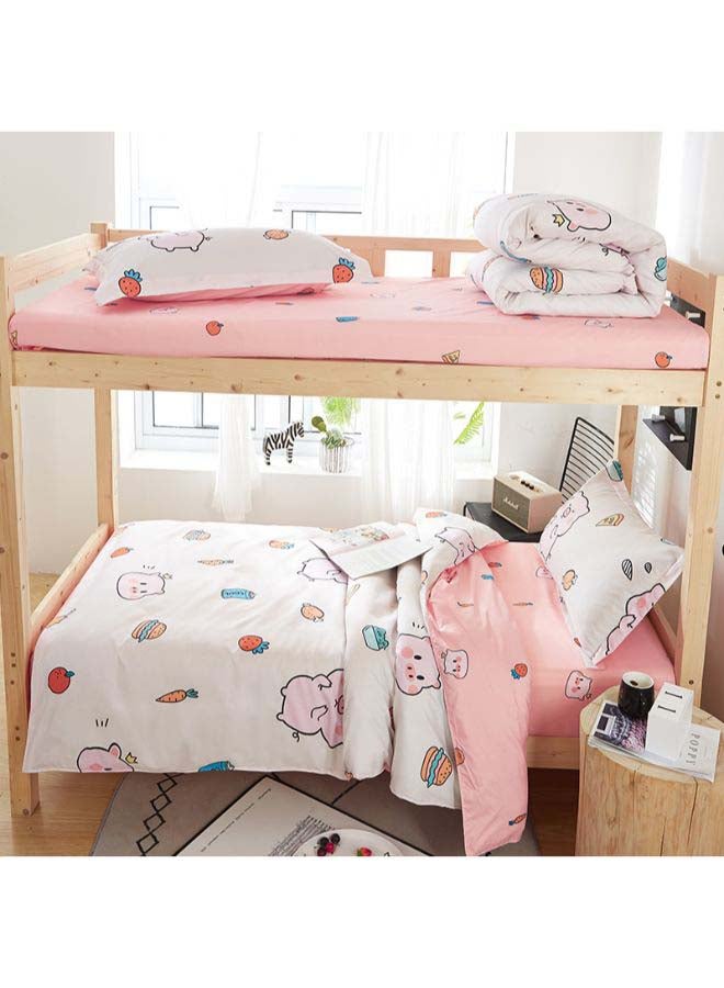 بيوينتي طقم مفرش سرير فاخر مقاس فردي من نسيج الجاكار وبنمط أوروبي، من 4 قطع بوليستر متعدد الألوان - Image 1