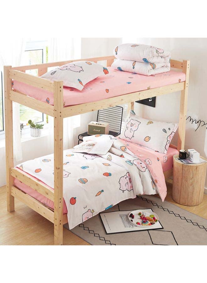 بيوينتي طقم مفرش سرير فاخر مقاس فردي من نسيج الجاكار وبنمط أوروبي، من 4 قطع بوليستر متعدد الألوان - Image 3