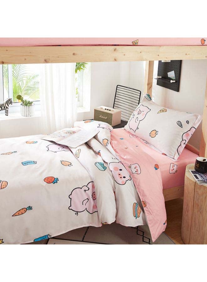 بيوينتي طقم مفرش سرير فاخر مقاس فردي من نسيج الجاكار وبنمط أوروبي، من 4 قطع بوليستر متعدد الألوان - Image 4