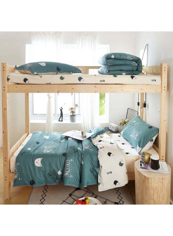 بيوينتي طقم مفرش سرير فاخر مقاس فردي من نسيج الجاكار وبنمط أوروبي، من 4 قطع بوليستر متعدد الألوان - Image 4