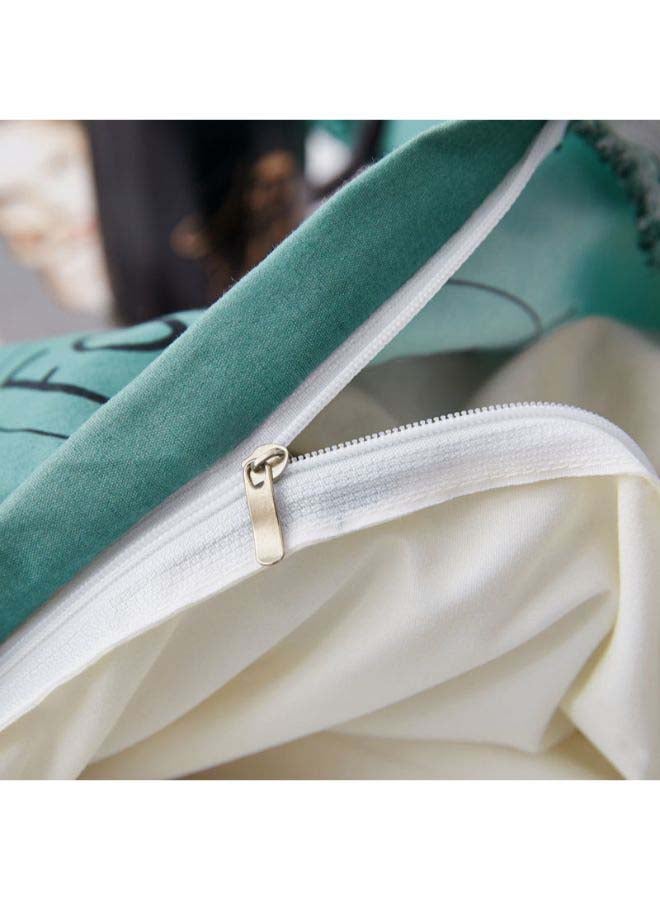 بيوينتي طقم مفرش سرير فاخر مقاس فردي من نسيج الجاكار وبنمط أوروبي، من 4 قطع بوليستر متعدد الألوان - Image 5