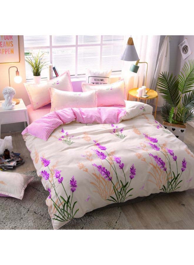 بيوينتي طقم مفرش سرير تاونشيب بتصميم يعبر عن حب اللافندر من 4 قطع بوليستر متعدد الألوان - Image 3