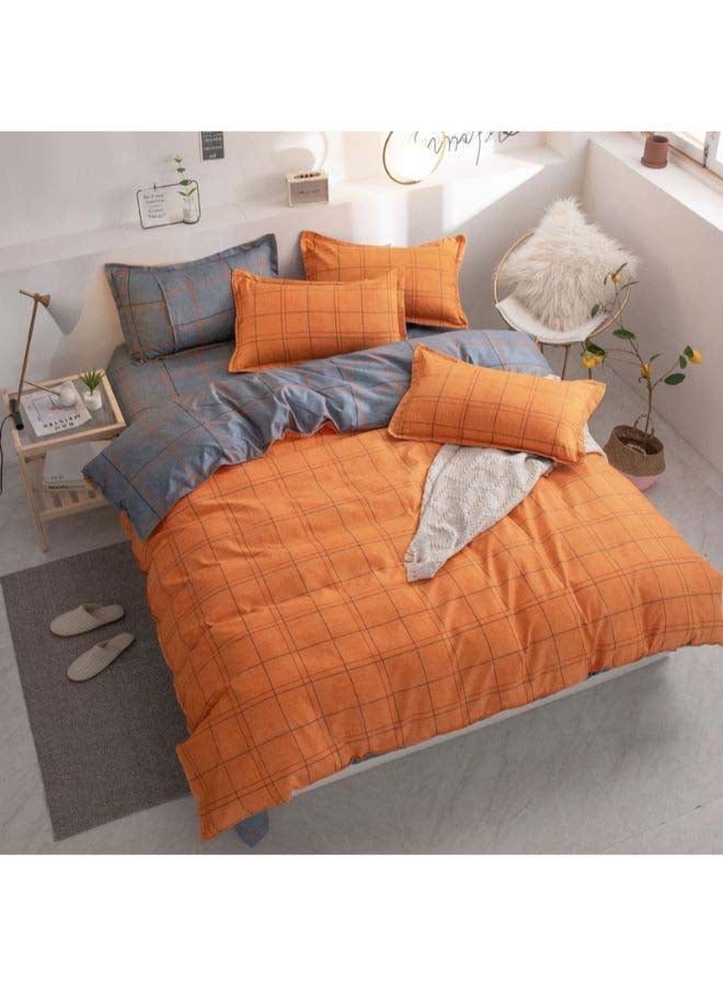 بيوينتي طقم مفرش سرير فاخر مقاس فردي من نسيج الجاكار وبنمط أوروبي، من 4 قطع بوليستر متعدد الألوان - Image 1